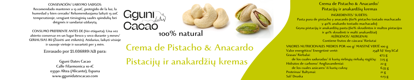 Pistachio and cashew nut butter, 100 g