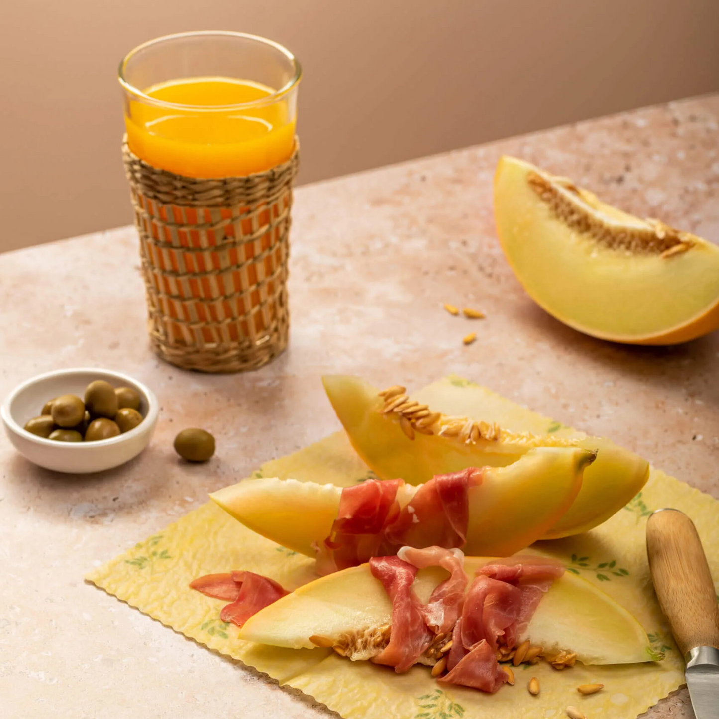 Bee wax wrap set of 3 canvas of different sizes (Calmness)