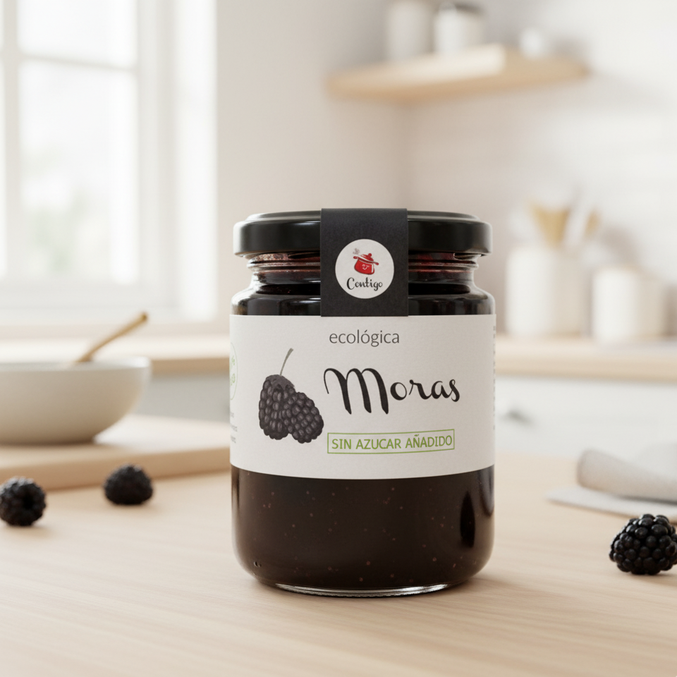 Organic Blackberry jam without added sugar nor sweeteners, 250g