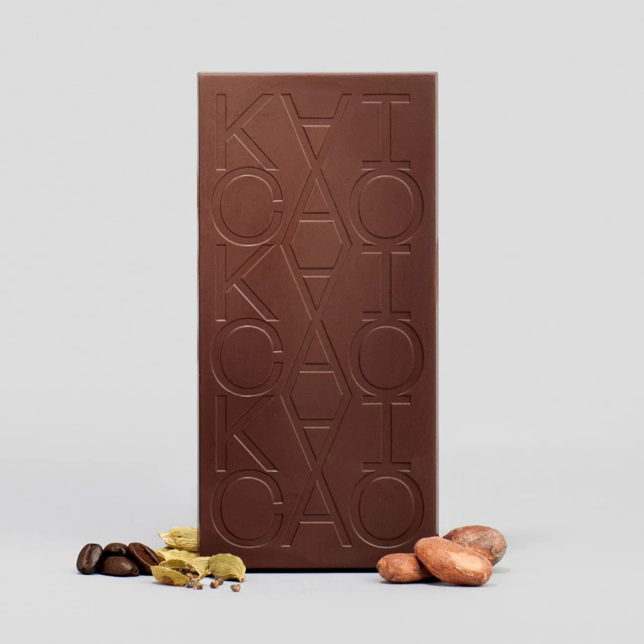 65% Dark Chocolate with Arabic Coffee and Cardamon, Sweetened With Dates