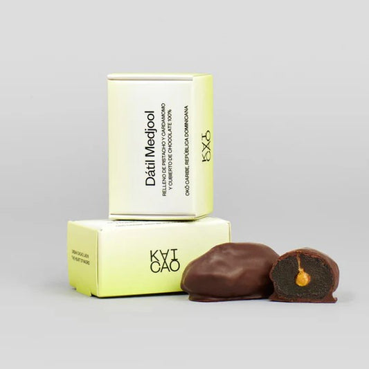 Medjool Date Filled With Pistachios And Cardamon Covered with 100% Chocolate