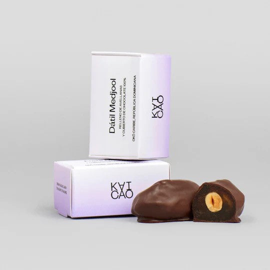 Medjool Date Filled With Hazelnuts Covered with 100% Chocolate