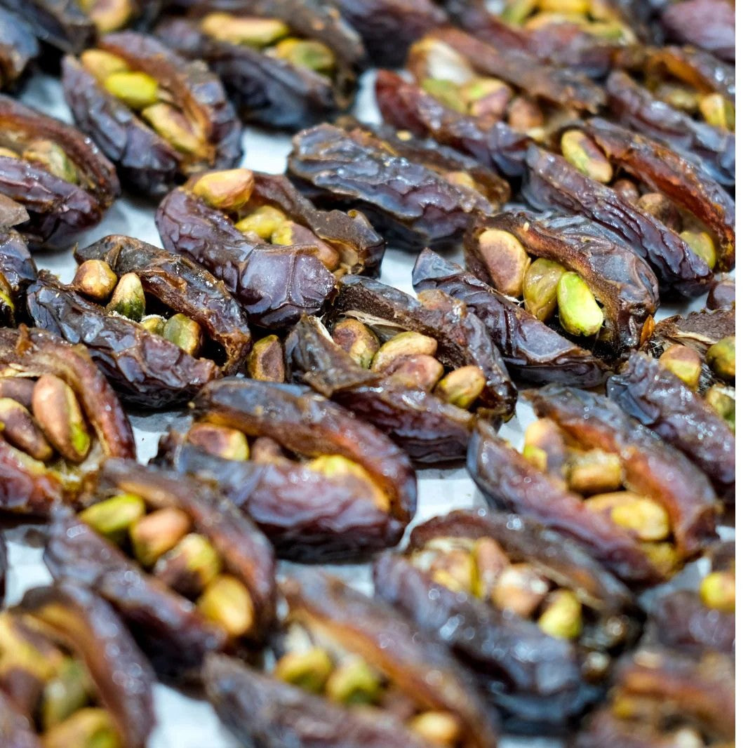 A pack of 12 medjool Dates filled with nuts covered with 100% cacao, 300g