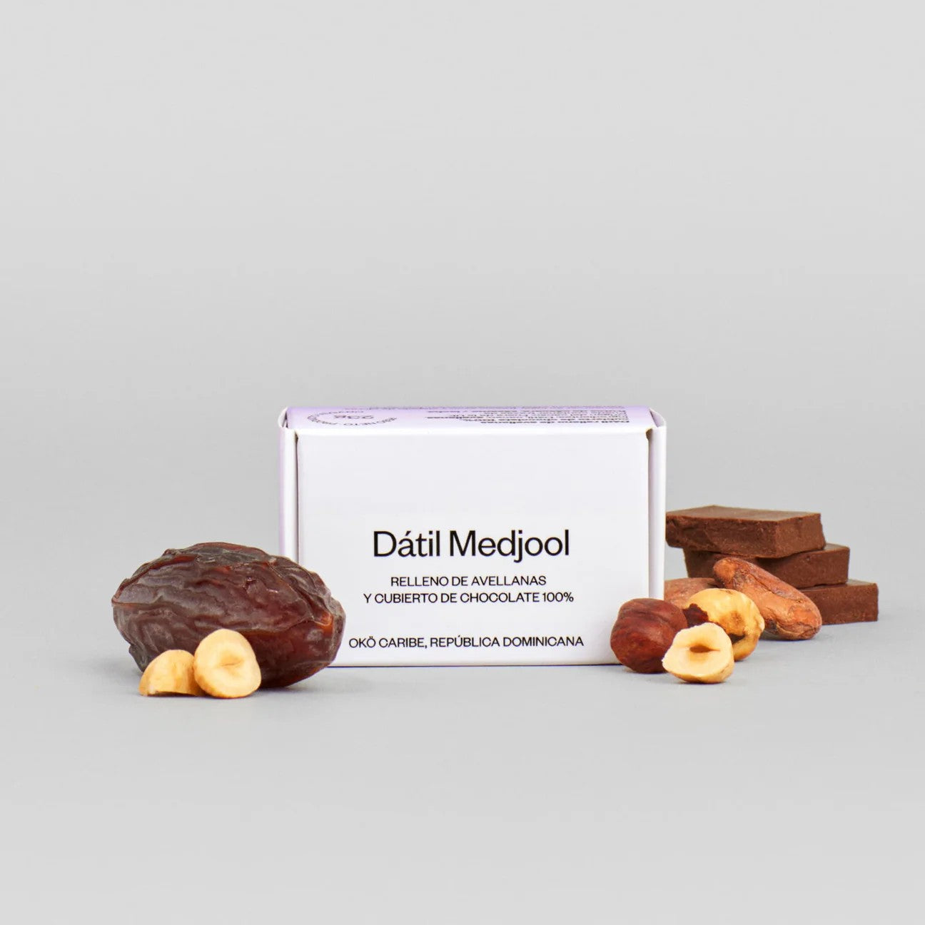 Medjool Date Filled With Hazelnuts Covered with 100% Chocolate