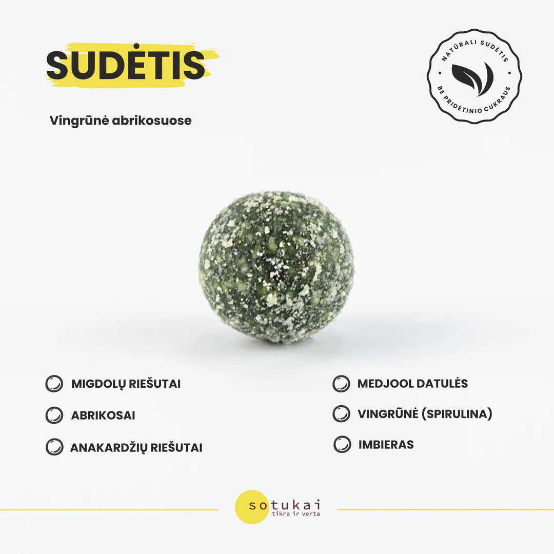 Energy balls: Spirulina in apricots