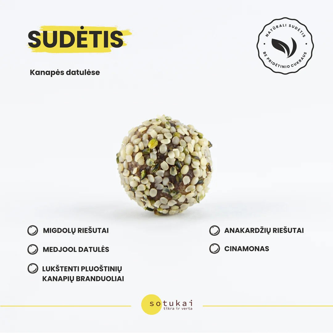 Energy balls: Hemp seeds in dates