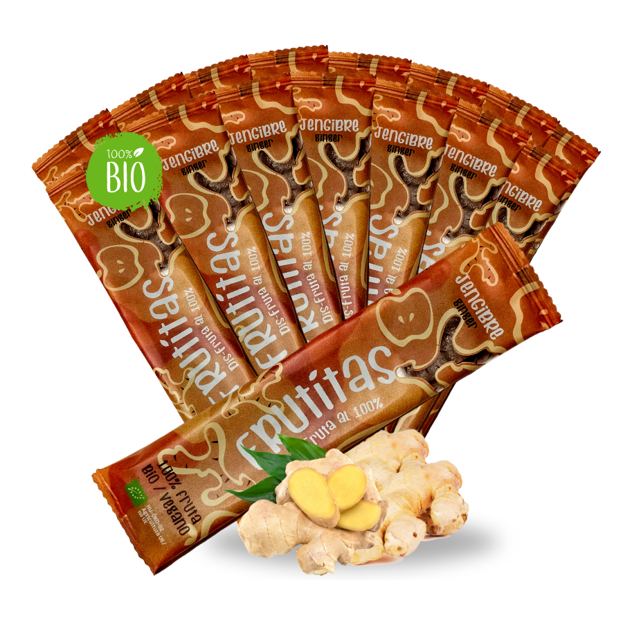Fruititas of Ginger BIO, organic fruit leather tongue, 1 units
