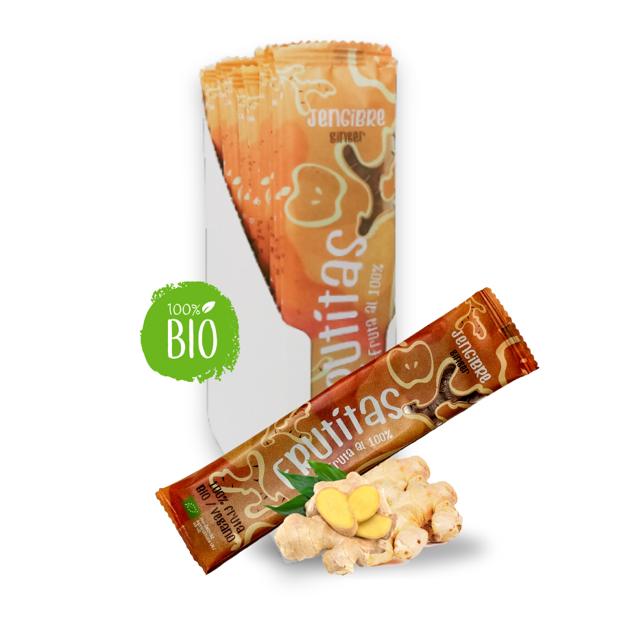 Fruititas of Ginger BIO, organic fruit leather tongue, 1 units