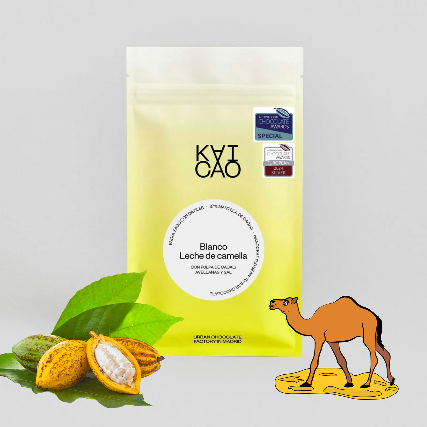 37% White, Camel Milk and Cacao Fruit Bar, 70g