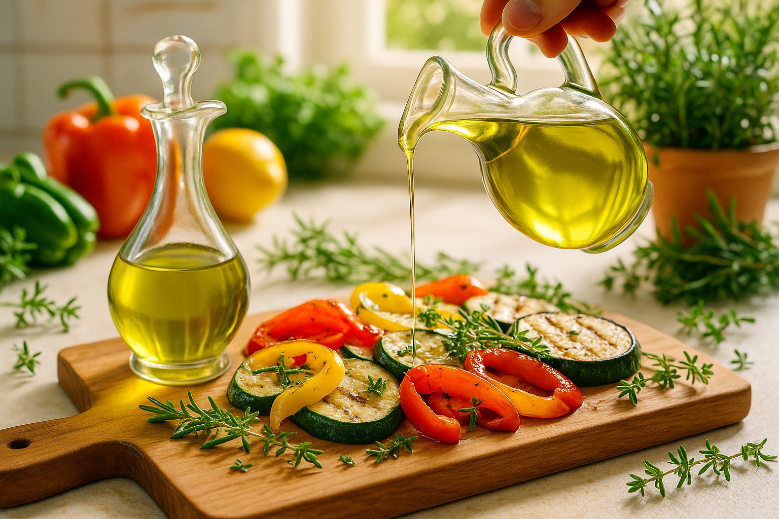 Grilled vegetables with olive oil