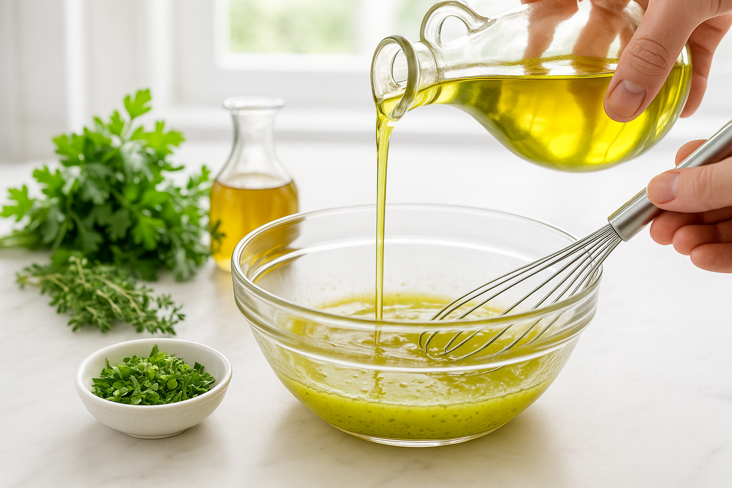 Salad dressing preparation