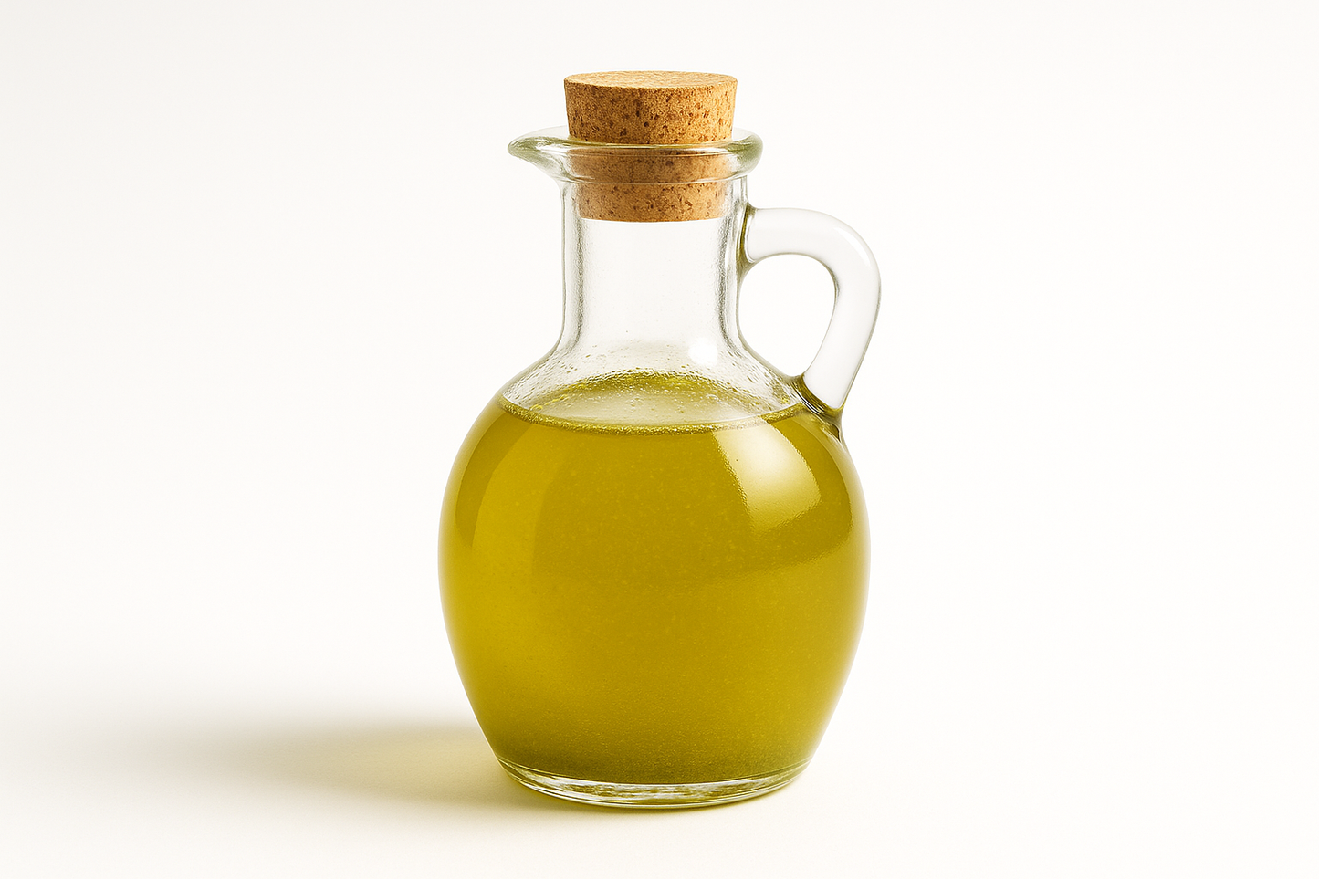 Unfiltered olive oil cruet centered no text